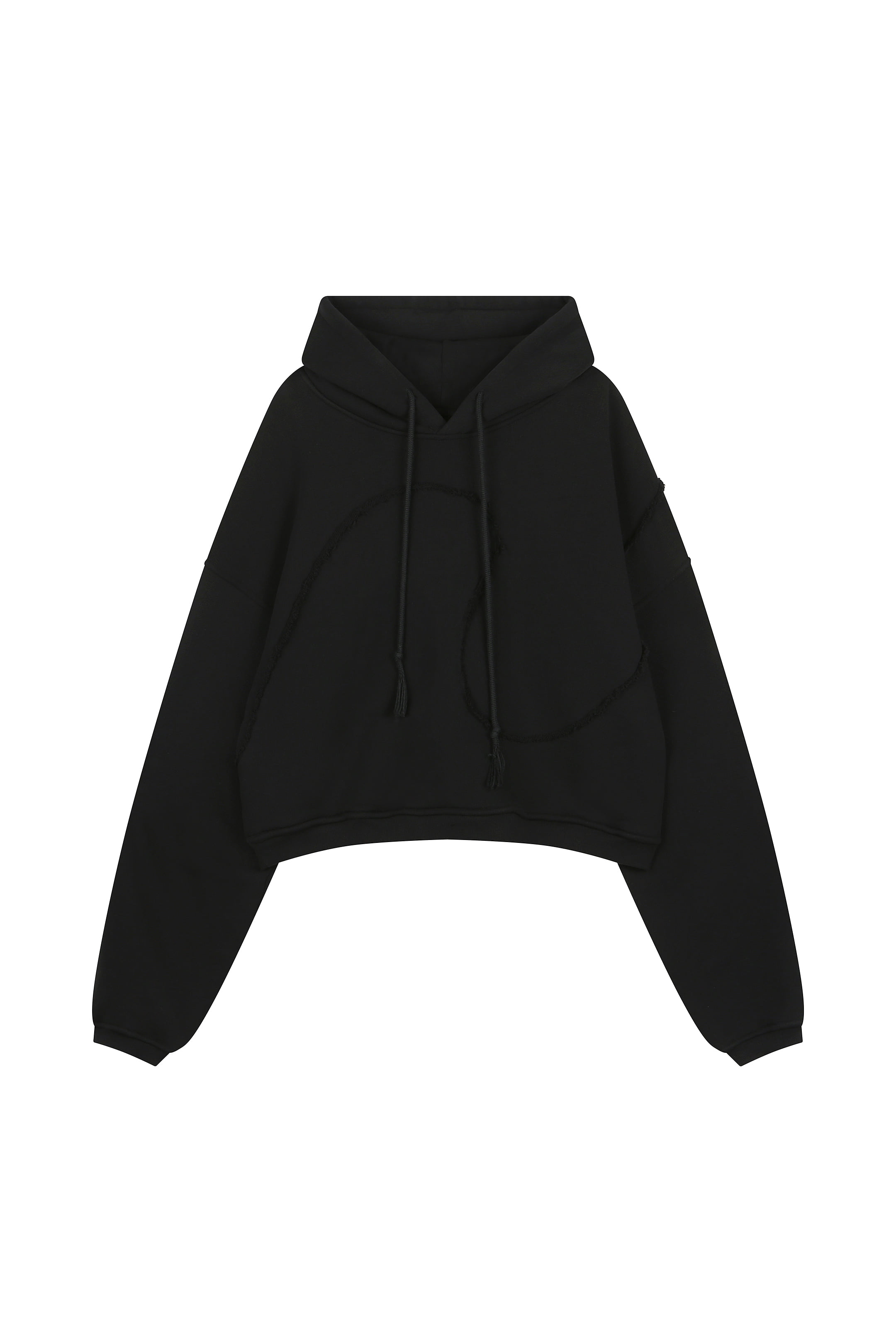 2nd Boucle trimmed cotton hoodie